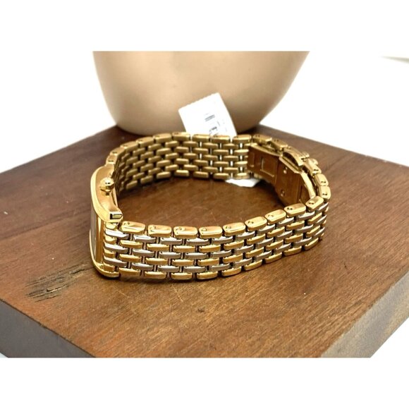 Tory Burch Women's Watch TBW1066 Quartz Two Tone Stainless Steel Tank 19mm - Picture 9 of 14